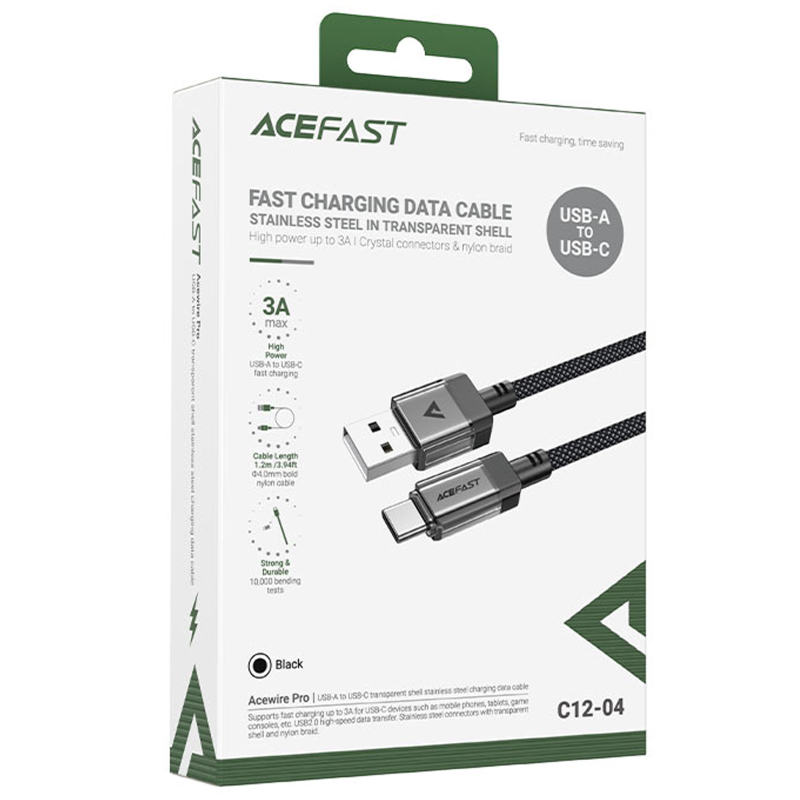 Дата кабель Acefast C12-04 USB to Type-C 3A (1.2m)