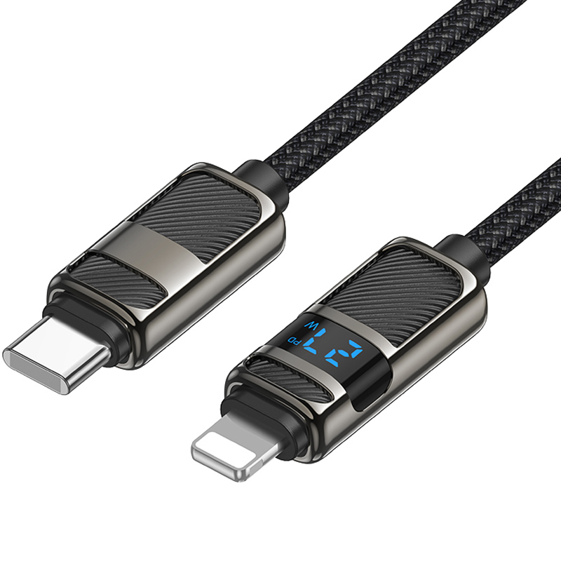 Уценка Дата кабель Hoco U137 Line with display Type-C to Lightning 27W (1.2m)
