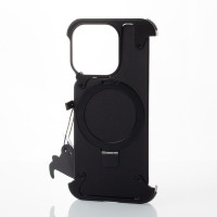 Металевий чохол MagSafe LEATHER METAL FRAME для телефону iPhone 15 Pro чорний