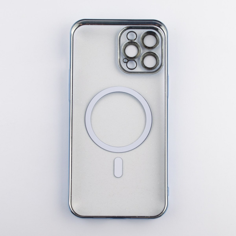Пластиковий чохол MagSafe "Glitter" для iPhone 12 Pro синій
