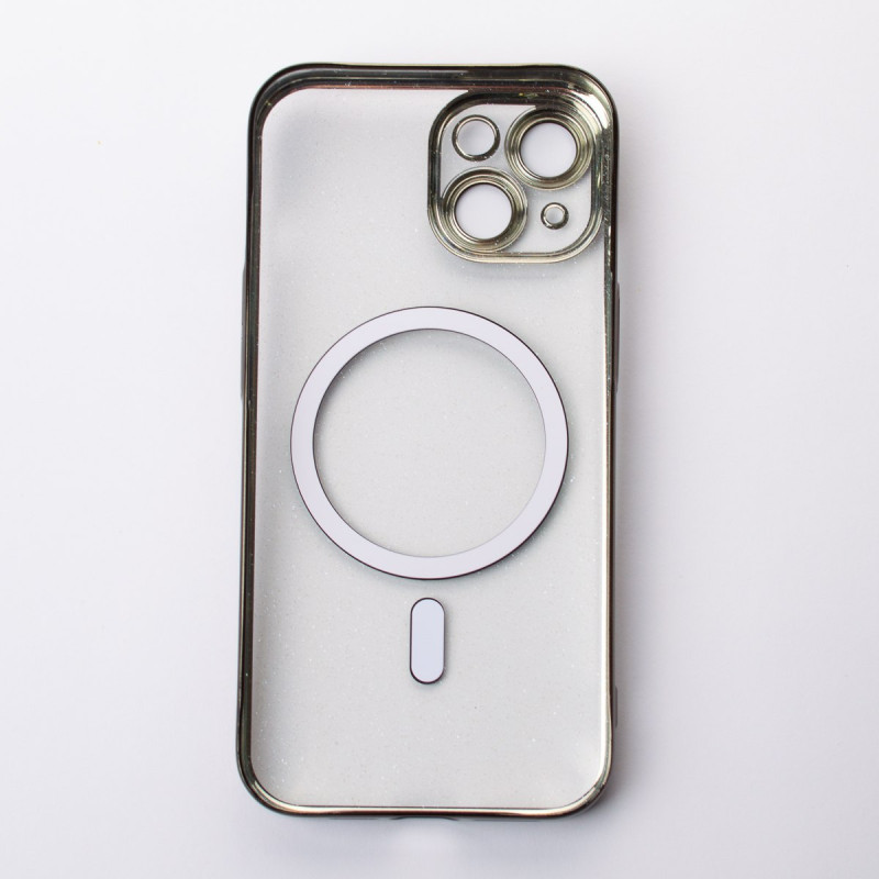 Пластиковий чохол MagSafe "Glitter" для iPhone 15 чорний