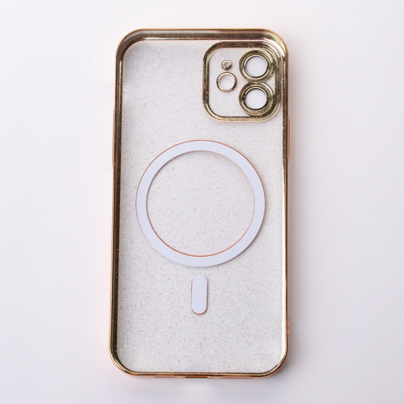 Пластиковий чохол MagSafe "Glitter" для iPhone 12 золотий