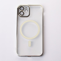 Пластиковий чохол MagSafe "Glitter" для iPhone 12 срібний