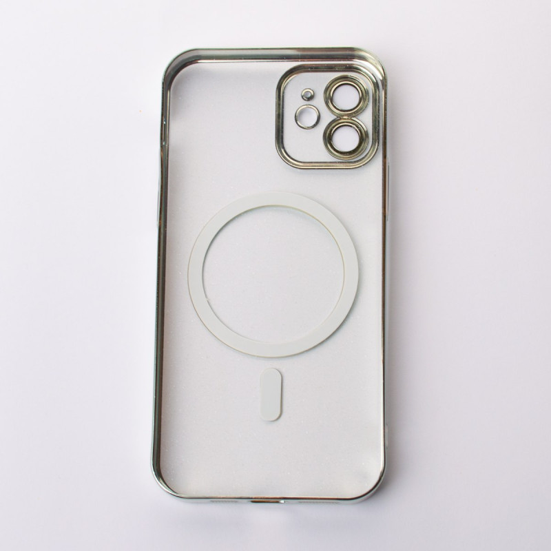 Пластиковий чохол MagSafe "Glitter" для iPhone 12 срібний