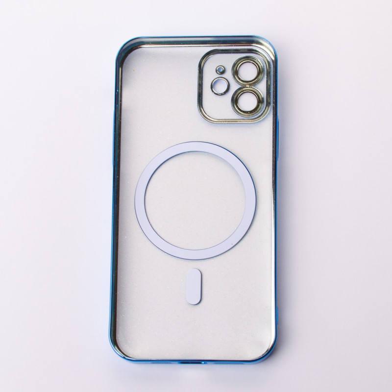 Пластиковий чохол MagSafe "Glitter" для iPhone 12 синій