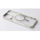 Пластиковий чохол MagSafe NEWZONE для телефону iPhone 15 Pro срібний