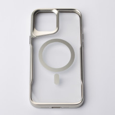 Пластиковий чохол MagSafe NEWZONE для телефону iPhone 15 Pro Max срібний
