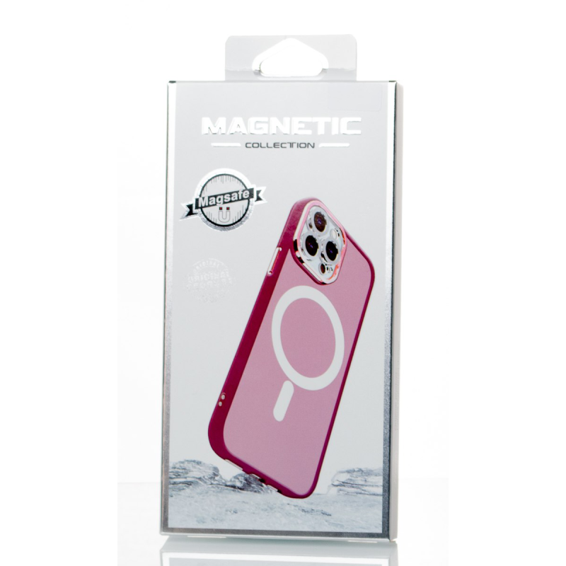 Силіконовий чохол MagSafe MATTE для iPhone 15 Pro Max бордовий