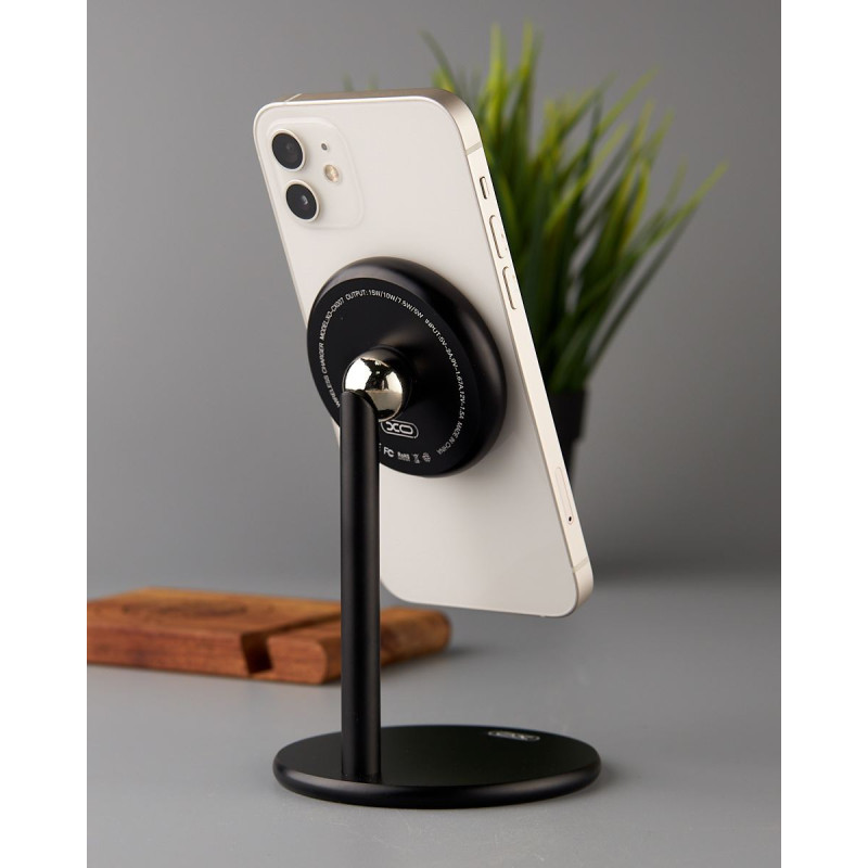 Настільний тримач для телефону з функцією Fast charge XO (CX007) Magnetic 15W чорний