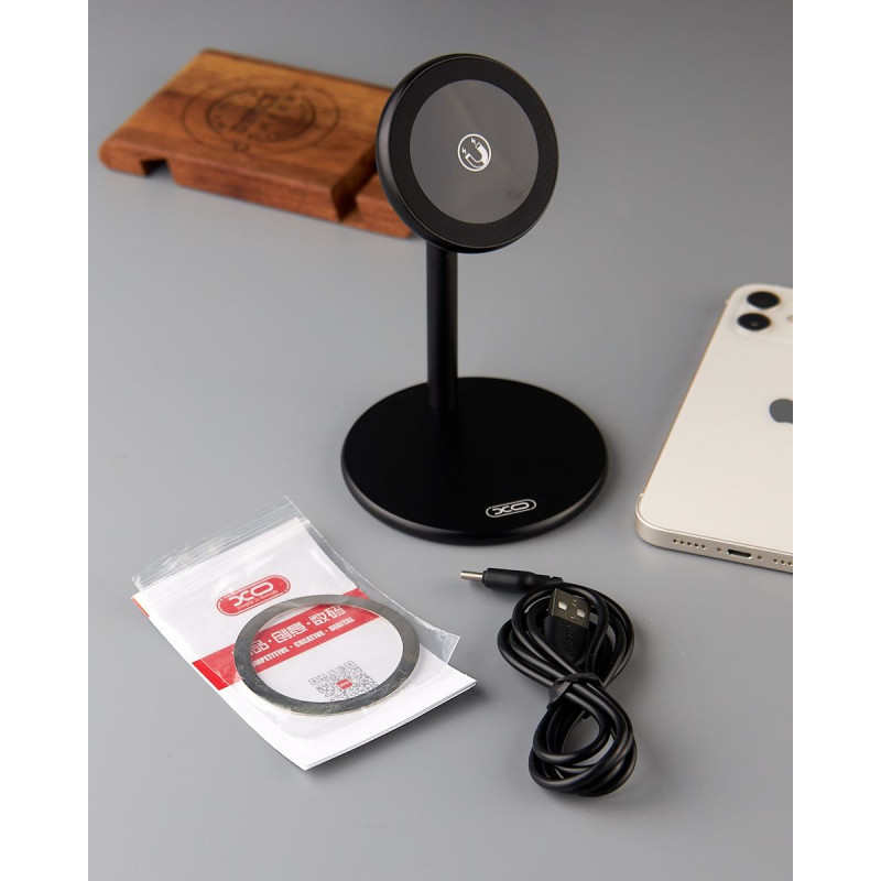 Настільний тримач для телефону з функцією Fast charge XO (CX007) Magnetic 15W чорний