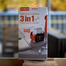 Бездротовий зарядний пристрій 3в1 Moxom MX-ST04 3in1 (Phone,airpods,watch) білий