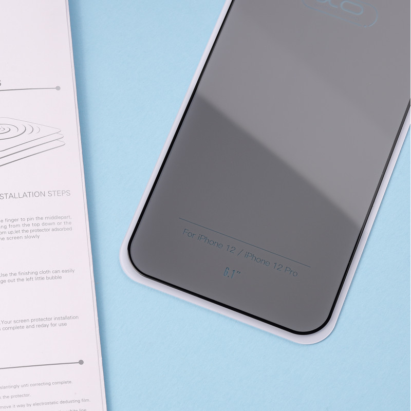 Захисне скло XO-FC3 для iPhone 12 Pro Max (антишпіон) чорний