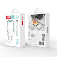 Мережевий зарядний пристрій XO 2в1 micro 2USB/2.4A (L78) білий