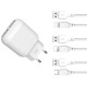 Мережевий зарядний пристрій XO 2в1 micro 2USB/2.4A (L78) білий