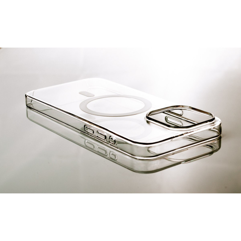 Пластиковий чохол OrigCase "Clear" with MagSafe для телефону iPhone 15 Plus прозорий