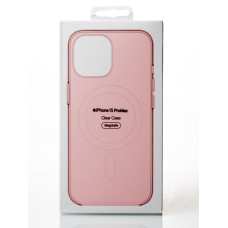 Пластиковий чохол OrigCase "Clear" with MagSafe для телефону iPhone 15 Pro Max пудра