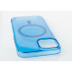 Пластиковий чохол OrigCase "Clear" with MagSafe для телефону iPhone 15 Pro Max синій