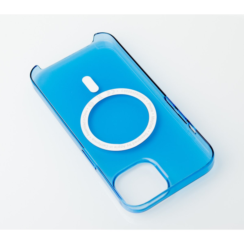 Пластиковий чохол OrigCase "Clear" with MagSafe для телефону iPhone 15 Pro Max синій