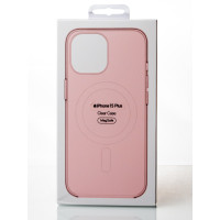 Пластиковий чохол OrigCase "Clear" with MagSafe для телефону iPhone 15 Plus пудра