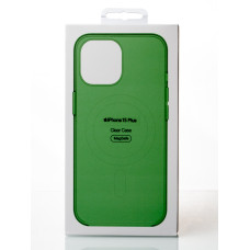 Пластиковий чохол OrigCase "Clear" with MagSafe для телефону iPhone 15 Plus зелений