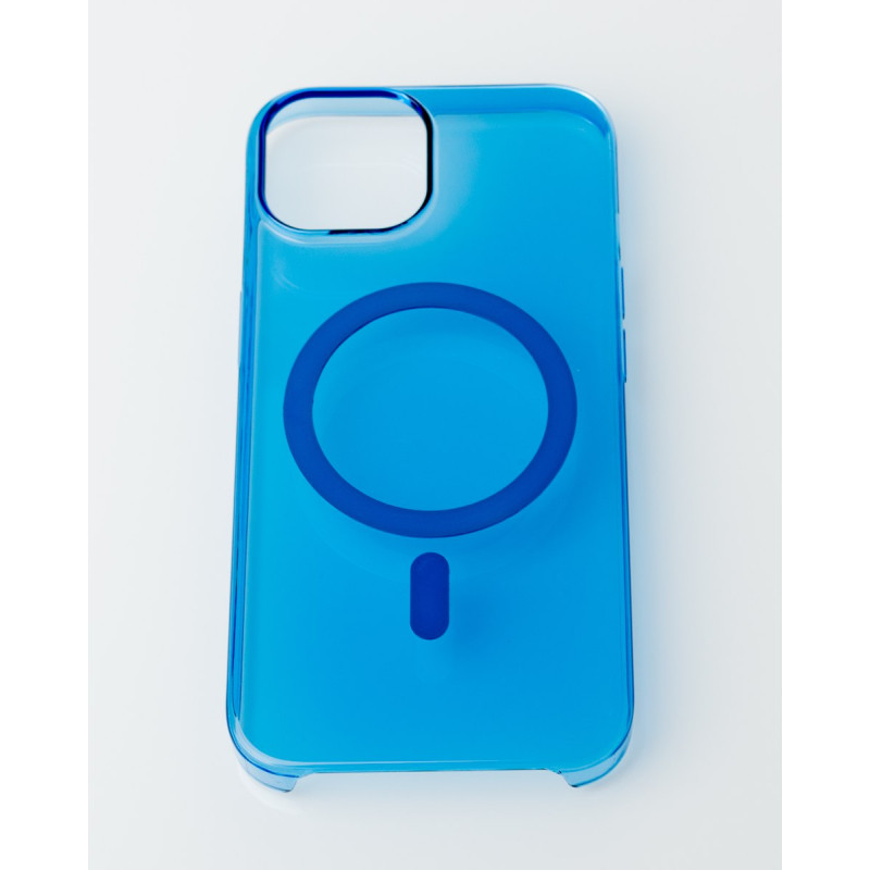 Пластиковий чохол OrigCase "Clear" with MagSafe для телефону iPhone 15 Plus синій