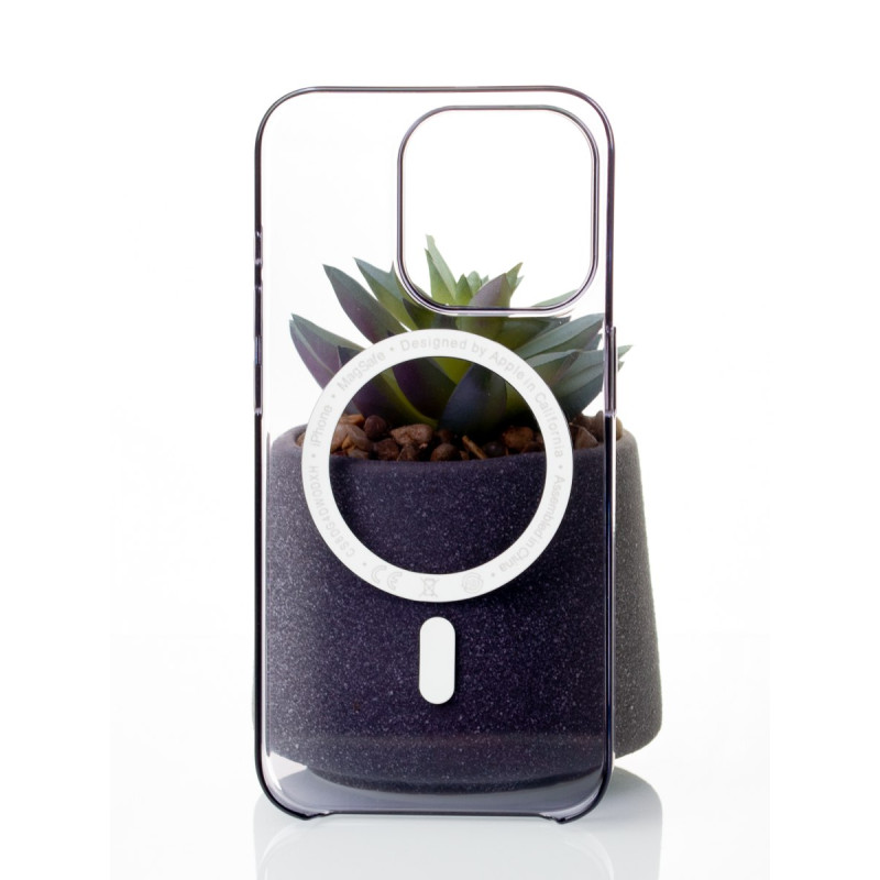 Пластиковий чохол OrigCase "Clear" with MagSafe для телефону iPhone 15 фіолетовий