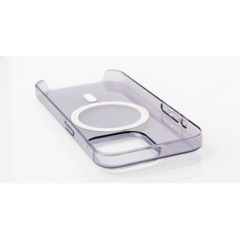 Пластиковий чохол OrigCase "Clear" with MagSafe для телефону iPhone 15 фіолетовий
