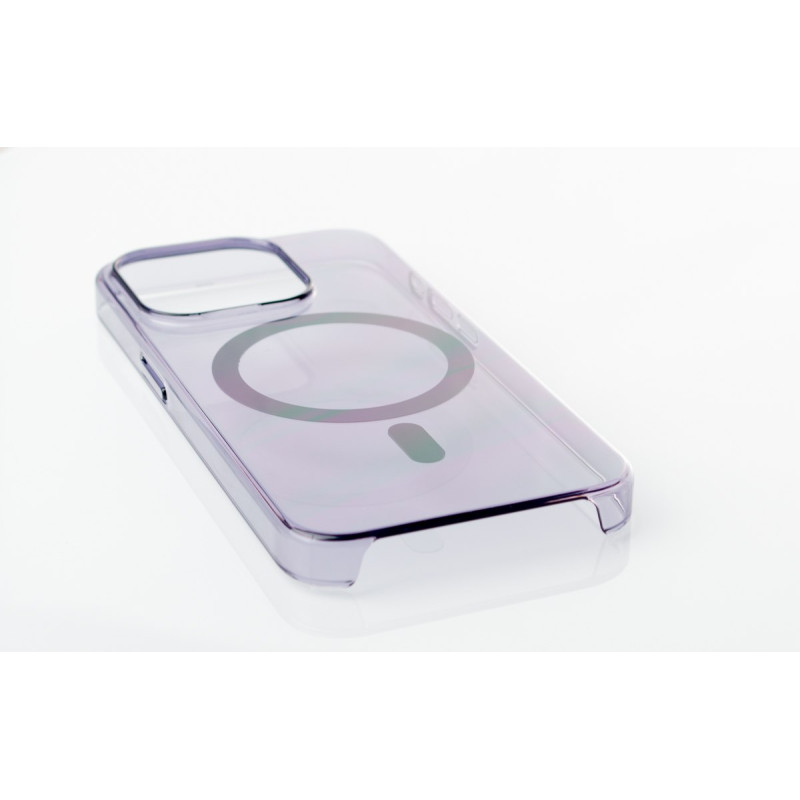 Пластиковий чохол OrigCase "Clear" with MagSafe для телефону iPhone 15 Pro фіолетовий