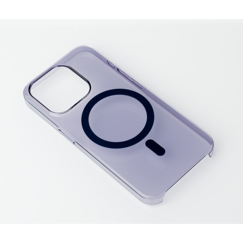 Пластиковий чохол OrigCase "Clear" with MagSafe для телефону iPhone 15 Pro Max фіолетовий