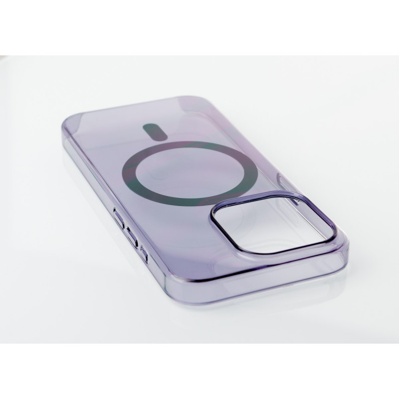 Пластиковий чохол OrigCase "Clear" with MagSafe для телефону iPhone 15 Pro Max фіолетовий