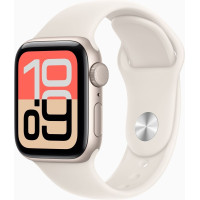 Apple Watch SE 3 GPS 44mm Starlight Aluminum Case with Starlight Sport Band (S/M) (MEHG4)