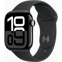 Apple Watch Series 10 GPS 42mm Jet Black Aluminium Case with Black Sport Band - S/M (MWWE3)