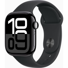 Apple Watch Series 10 GPS 46mm Jet Black Aluminium Case with Black Sport Band - S/M (MWWP3)