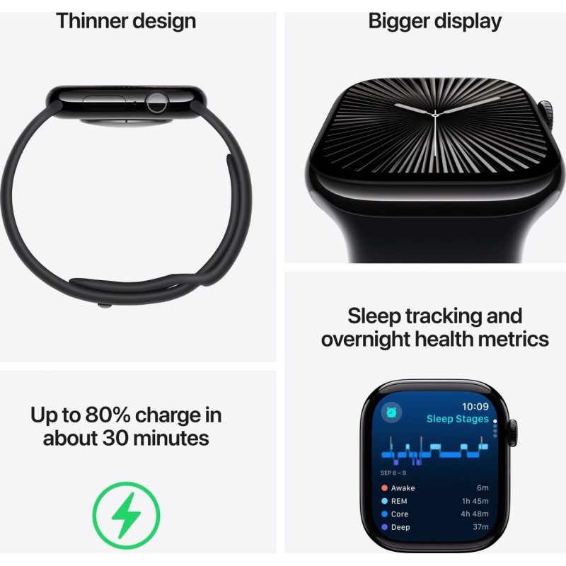 Apple Watch Series 10 GPS 46mm Rose Gold Aluminium Case with Light Blush Sport Band - M/L (MWWU3) Оригінальний, Новий