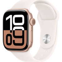 Apple Watch Series 10 GPS 46mm Rose Gold Aluminium Case with Light Blush Sport Band - M/L (MWWU3)