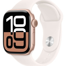 Apple Watch Series 10 GPS 46mm Rose Gold Aluminium Case with Light Blush Sport Band - M/L (MWWU3)