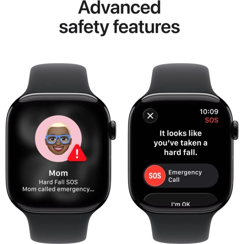 Apple Watch Series 11 GPS 46mm Jet Black Aluminum Case with Black Sport Band (S/M) (MEUW4) Оригінальний, Новий