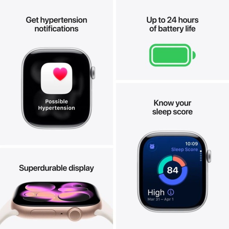 Apple Watch Series 11 GPS 46mm Jet Black Aluminum Case with Black Sport Band (S/M) (MEUW4) Оригінальний, Новий