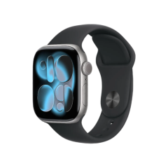 Apple Watch Series 11 GPS 46mm Jet Black Aluminum Case with Black Sport Band (S/M) (MEUW4)