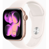 Apple Watch Series 11 GPS 46mm Rose Gold Aluminum Case with Light Blush Sport Band (S/M) (MEV64)