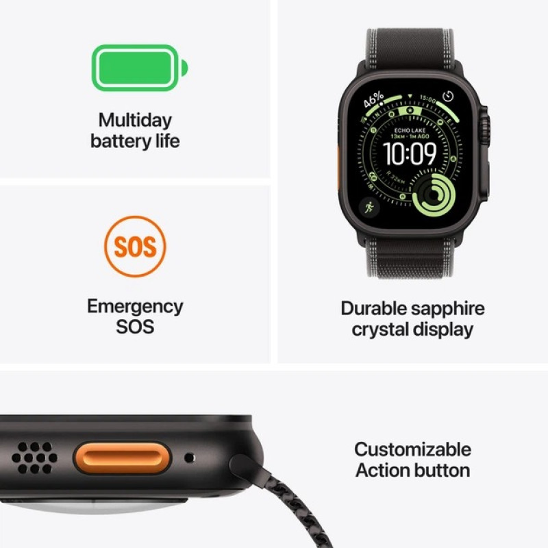 Apple Watch Ultra 3 GPS + LTE 49mm Black Alpine Loop with Black Alpine Loop (MF0V4) Оригінальний, Новий