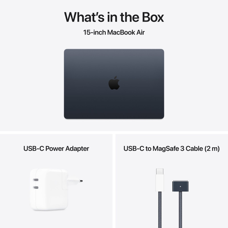 Ноутбук Apple MacBook Air 15" M4 16/256Gb Midnight (MW1L3/Z1DG0005D) 2025 Оригінальний, Новий