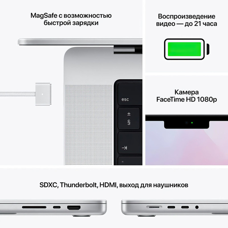 Ноутбук APPLE MacBook Pro 16" M1 PRO 1TB 2021 Silver MK1F3 Оригінальний, Новий