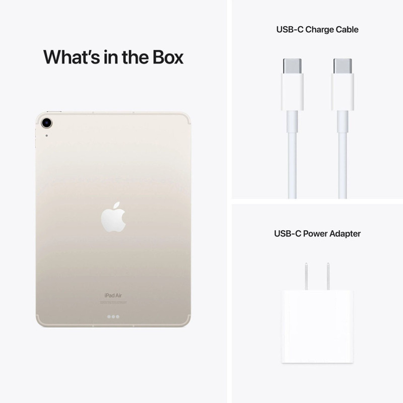 Планшет Apple iPad Air 10.9" Wi-Fi + Cellular 256Gb Starlight Оригінальний, Новий