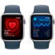 Смартгодинник Apple Watch SE GPS 40mm Silver Aluminium Case with Storm Blue Sport Band – M/L Оригінальний, Новий