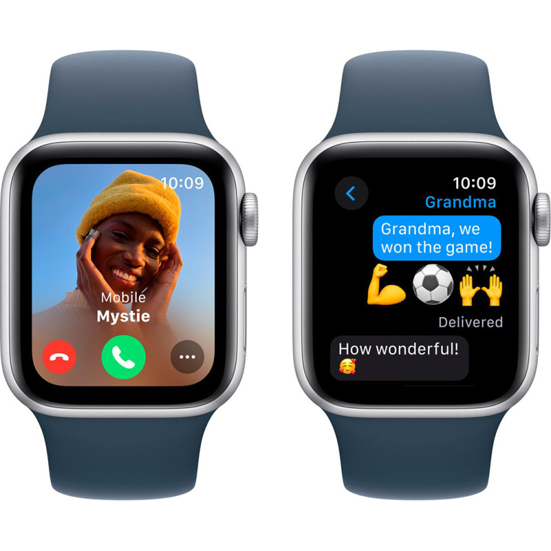 Смартгодинник Apple Watch SE GPS 40mm Silver Aluminium Case with Storm Blue Sport Band – S/M Оригінальний, Новий