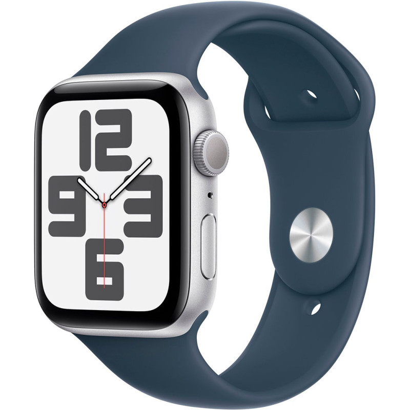 Смартгодинник Apple Watch SE GPS 44mm Silver Aluminium Case with Storm Blue Sport Band – S/M Оригінальний, Новий