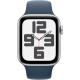 Смартгодинник Apple Watch SE GPS 44mm Silver Aluminium Case with Storm Blue Sport Band – S/M Оригінальний, Новий