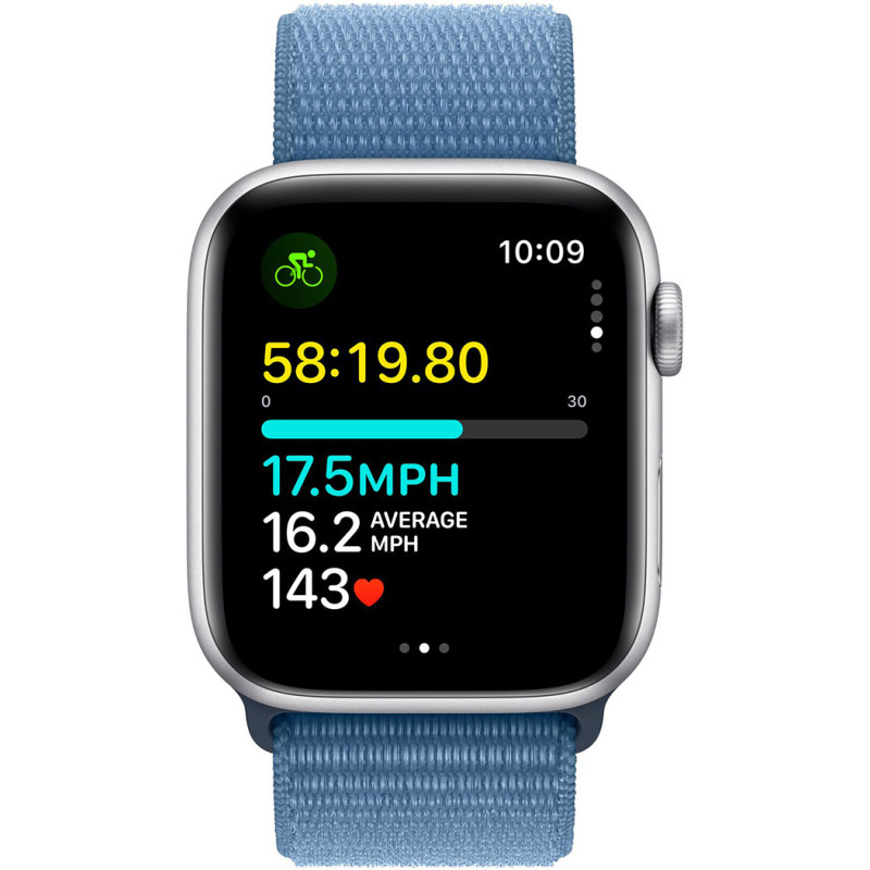 Смартгодинник Apple Watch SE GPS 44mm Silver Aluminium Case with Winter Blue Sport Loop Оригінальний, Новий