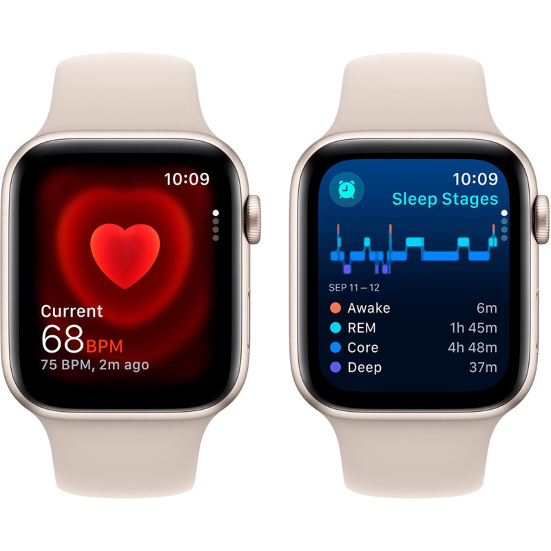 Смартгодинник Apple Watch SE GPS 44mm Starlight Aluminium Case with Starlight Sport Band – M/L Оригінальний, Новий